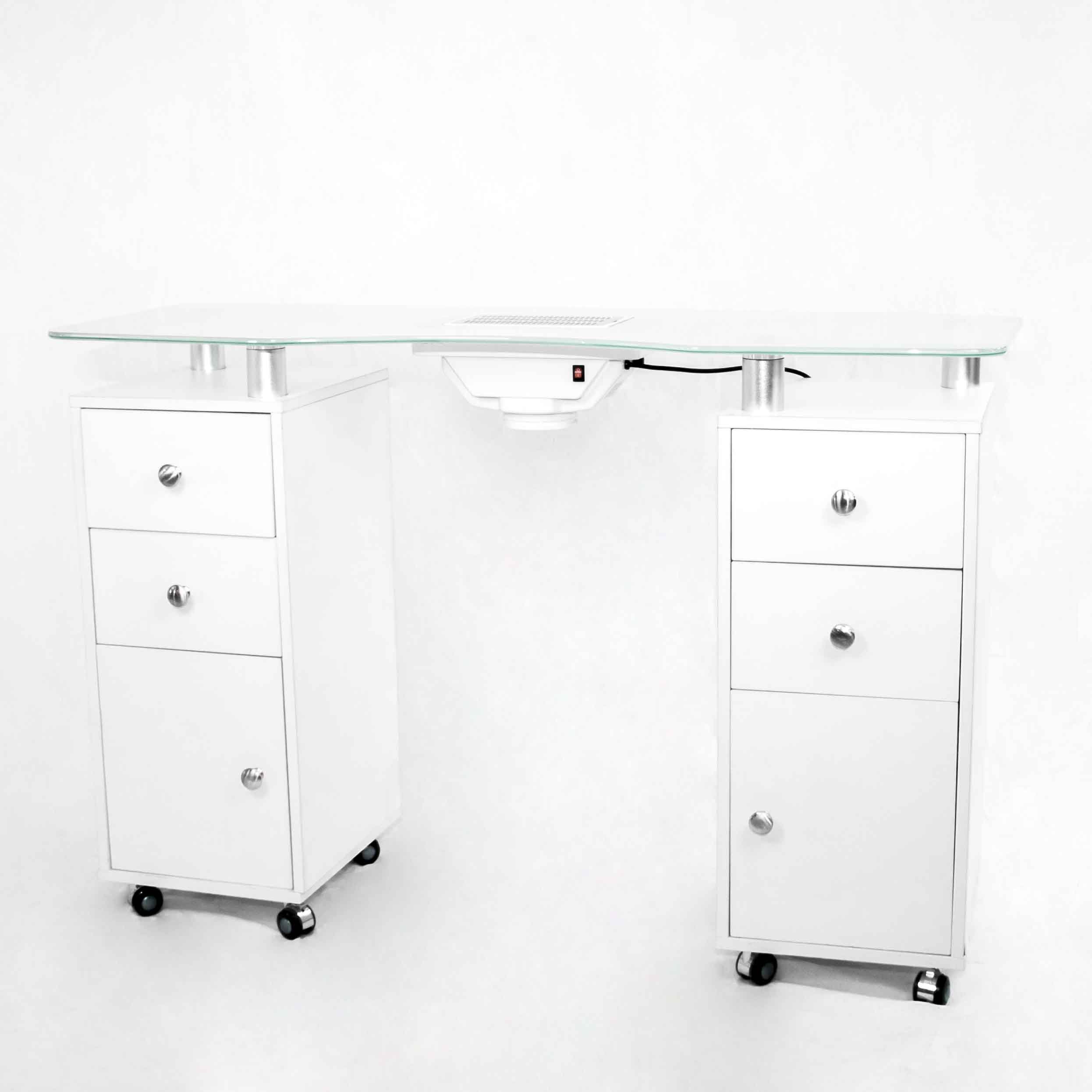 ACRYLIC TABLE WOOD/GLASS HZ-2031 - WHITE