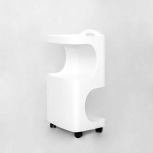 HZ-980 WHITE WOODEN SALON TROLLEY